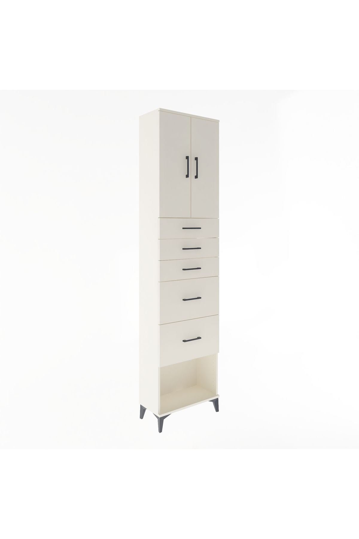 Arges Dolap 3 Raflı 5 Çekmeceli 2 Kapaklı 60x30x243 - S32M066V1A