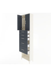 Arges Dolap 3 Raflı 5 Çekmeceli 2 Kapaklı 60x30x243 - S32M066V2A
