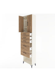 Arges Dolap 3 Raflı 5 Çekmeceli 2 Kapaklı 60x30x243 - S32M066V3A