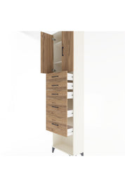 Arges Dolap 3 Raflı 5 Çekmeceli 2 Kapaklı 60x30x243 - S32M066V3A
