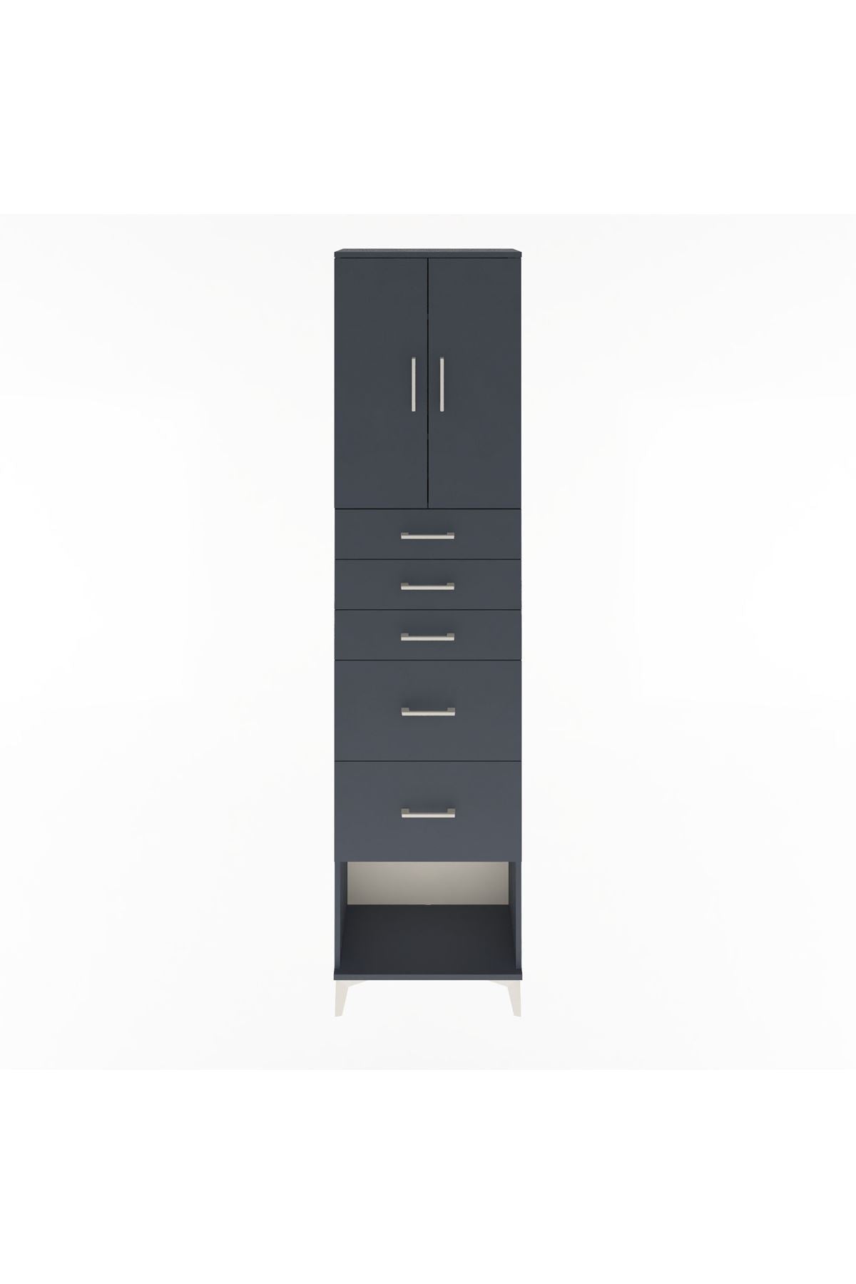 Arges Dolap 3 Raflı 5 Çekmeceli 2 Kapaklı 60x30x243 - S32M066V5A
