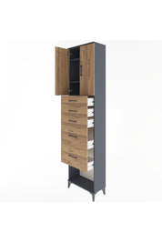 Arges Dolap 3 Raflı 5 Çekmeceli 2 Kapaklı 60x30x243 - S32M066V6A