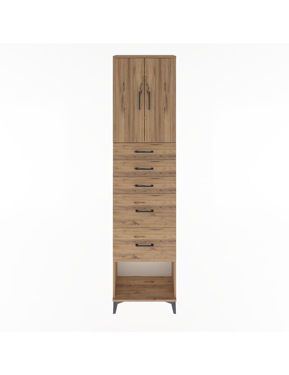 Arges Dolap 3 Raflı 5 Çekmeceli 2 Kapaklı 60x30x243 - S32M066V9A