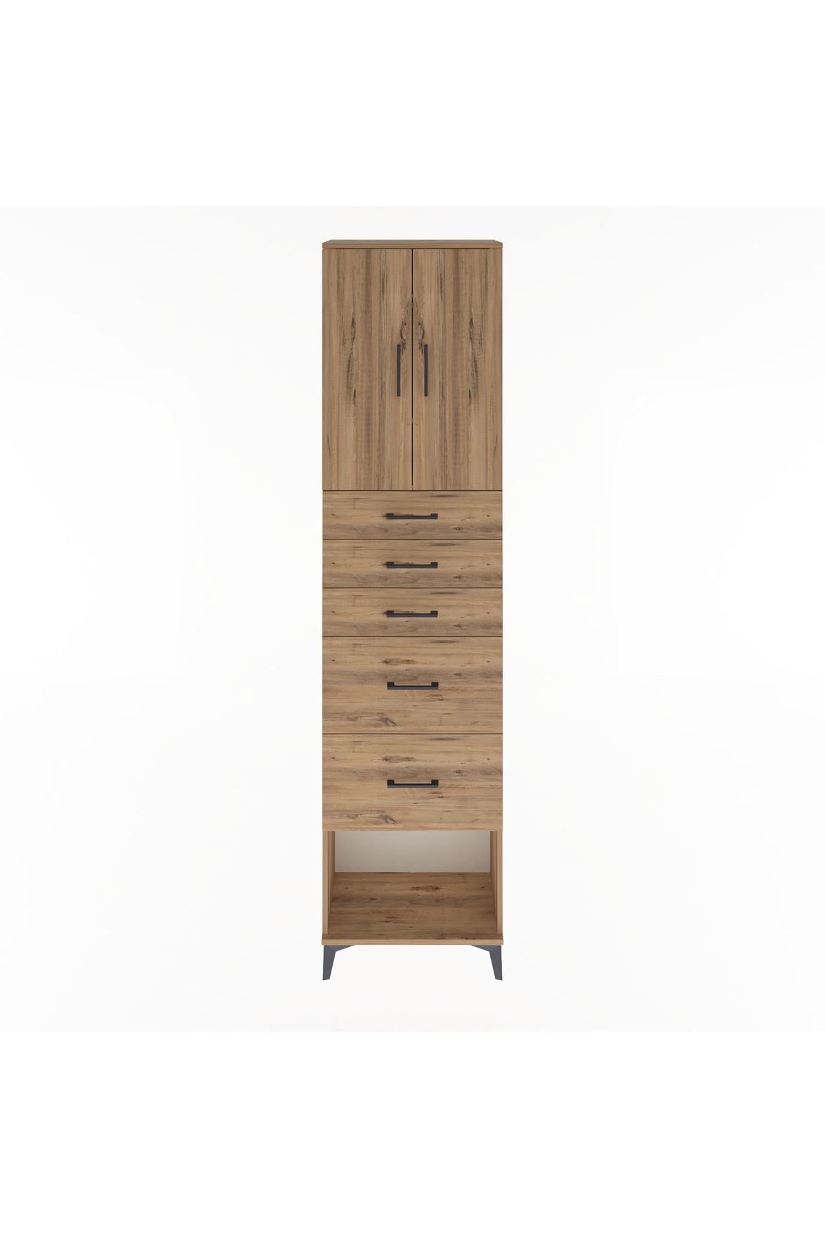 Arges Dolap 3 Raflı 5 Çekmeceli 2 Kapaklı 60x30x243 - S32M066V9A