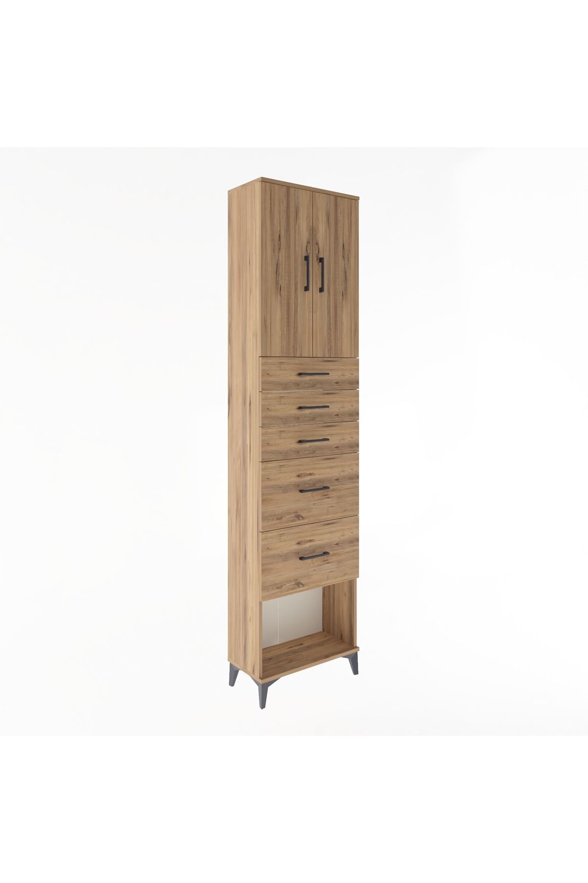 Arges Dolap 3 Raflı 5 Çekmeceli 2 Kapaklı 60x30x243 - S32M066V9A
