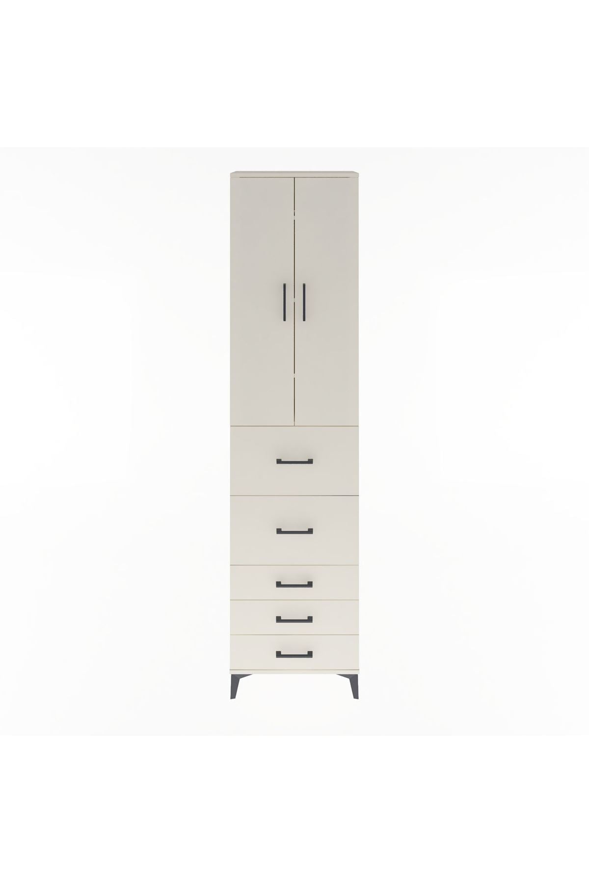 Arges Dolap 4 Raflı 5 Çekmeceli 2 Kapaklı 60x30x243 - S32M067V1A