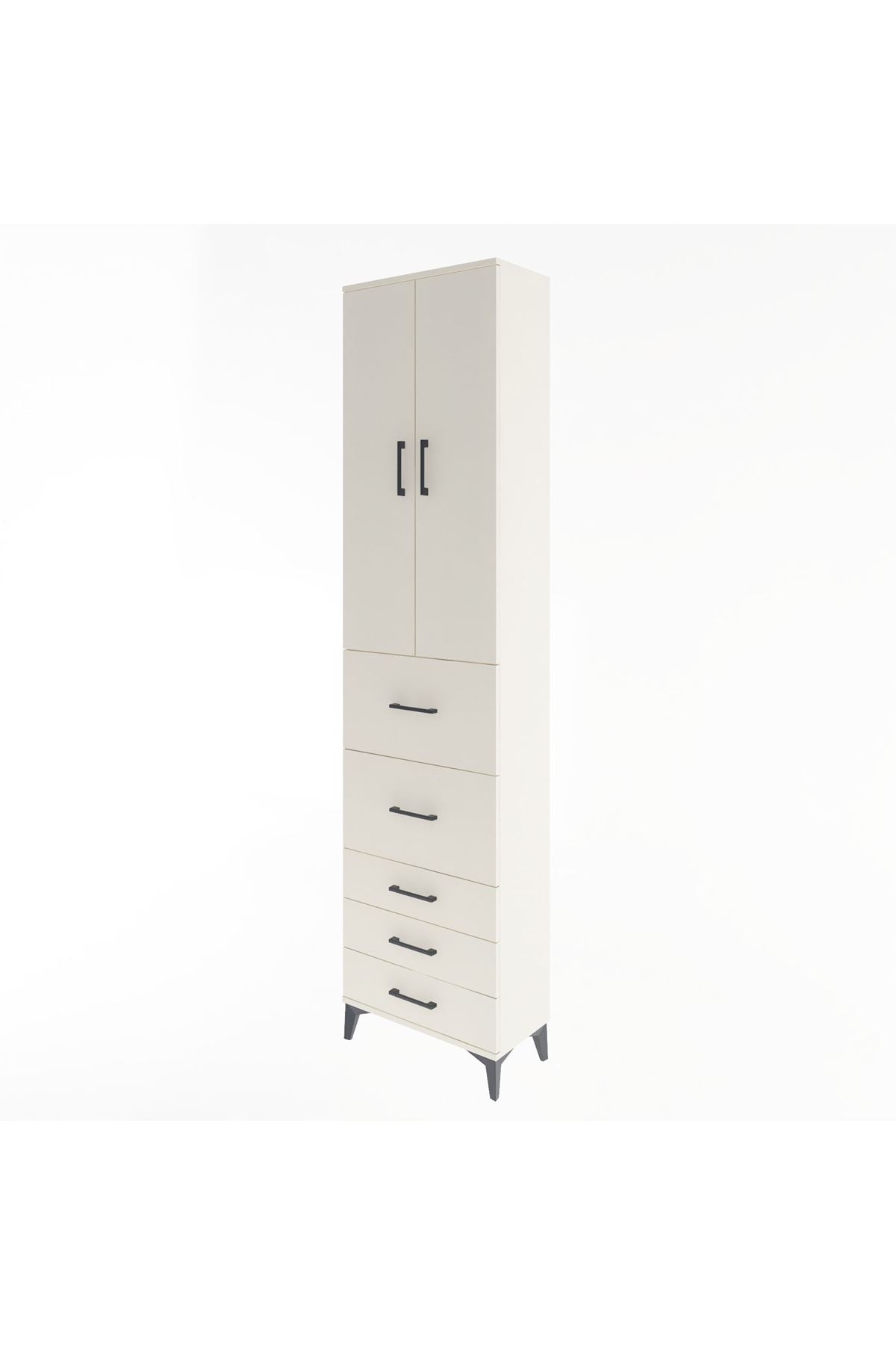 Arges Dolap 4 Raflı 5 Çekmeceli 2 Kapaklı 60x30x243 - S32M067V1A