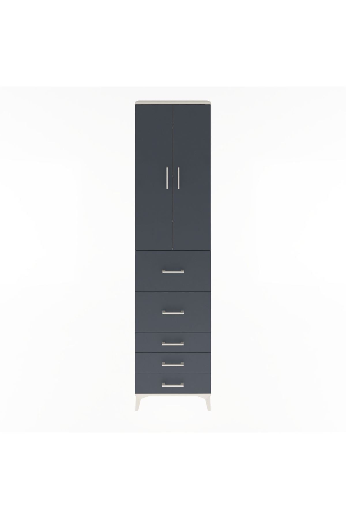 Arges Dolap 4 Raflı 5 Çekmeceli 2 Kapaklı 60x30x243 - S32M067V2A