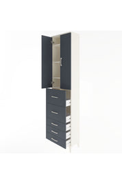 Arges Dolap 4 Raflı 5 Çekmeceli 2 Kapaklı 60x30x243 - S32M067V2A