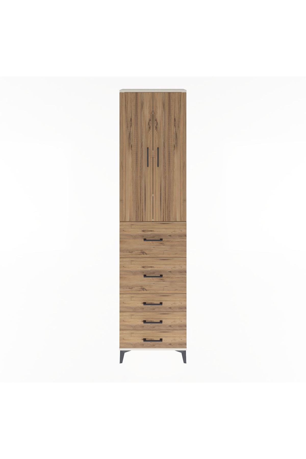 Arges Dolap 4 Raflı 5 Çekmeceli 2 Kapaklı 60x30x243 - S32M067V3A