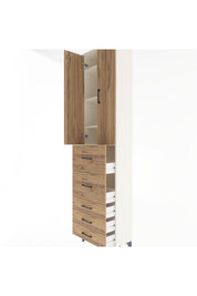 Arges Dolap 4 Raflı 5 Çekmeceli 2 Kapaklı 60x30x243 - S32M067V3A
