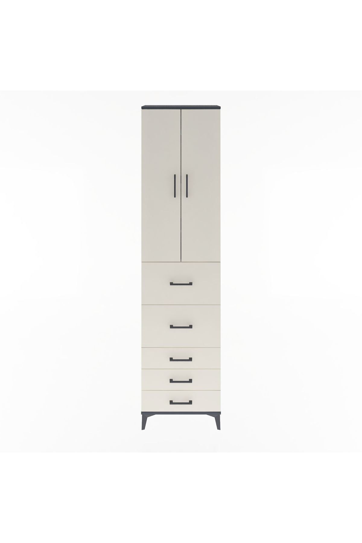 Arges Dolap 4 Raflı 5 Çekmeceli 2 Kapaklı 60x30x243 - S32M067V4A