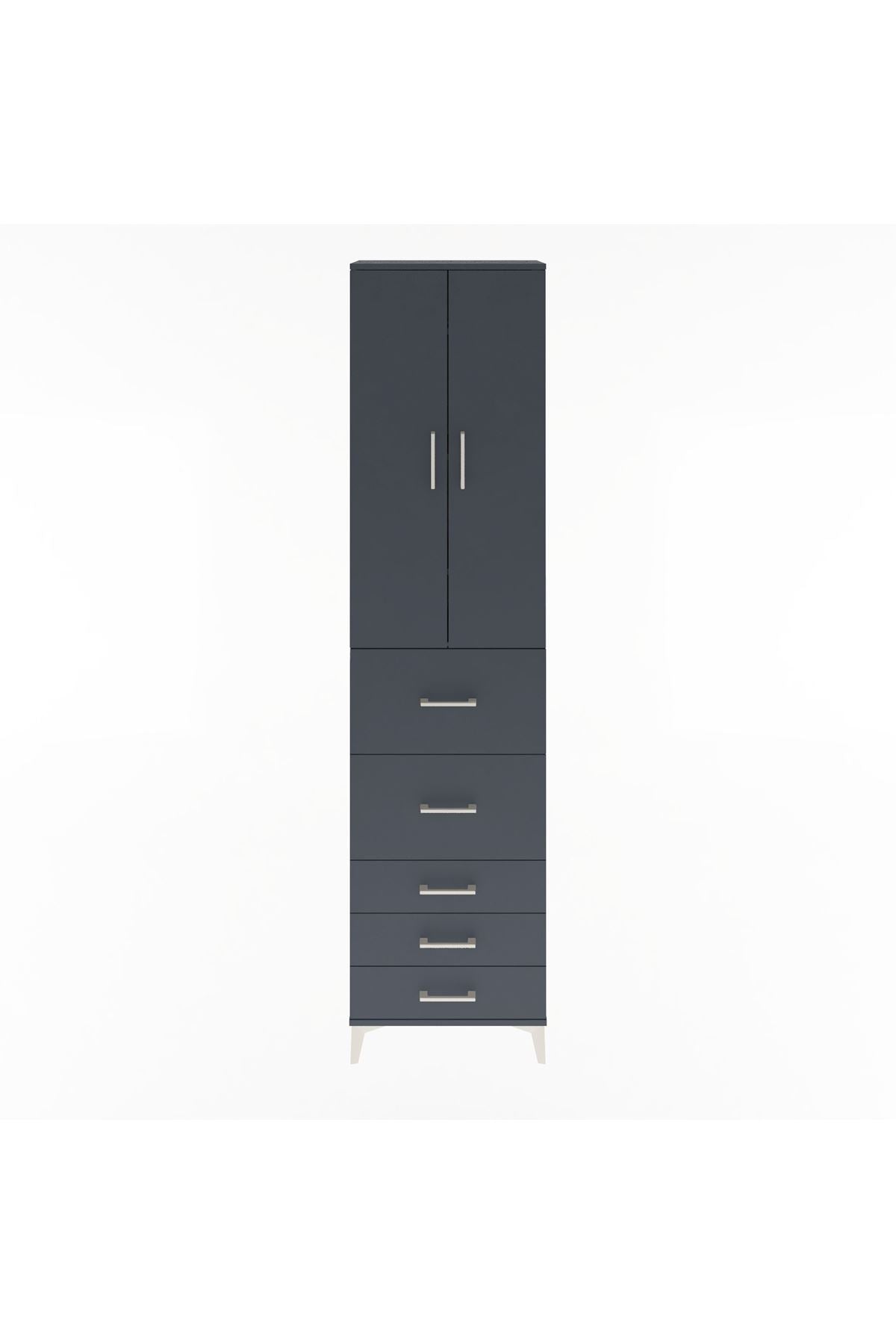 Arges Dolap 4 Raflı 5 Çekmeceli 2 Kapaklı 60x30x243 - S32M067V5A
