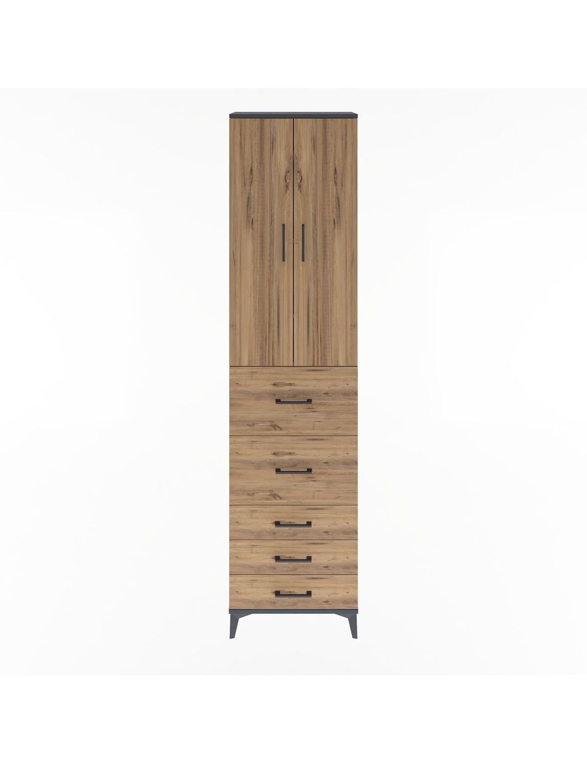 Arges Dolap 4 Raflı 5 Çekmeceli 2 Kapaklı 60x30x243 - S32M067V6A