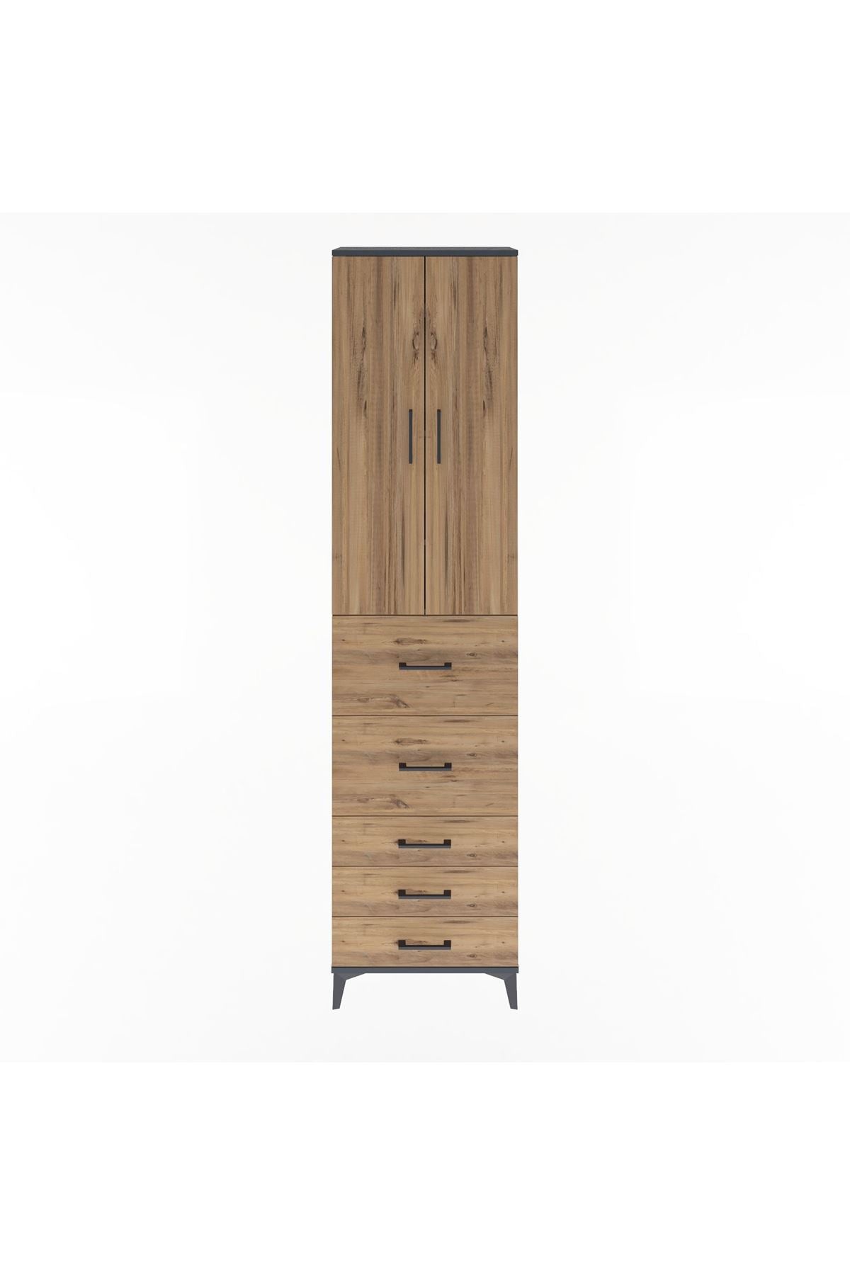 Arges Dolap 4 Raflı 5 Çekmeceli 2 Kapaklı 60x30x243 - S32M067V6A