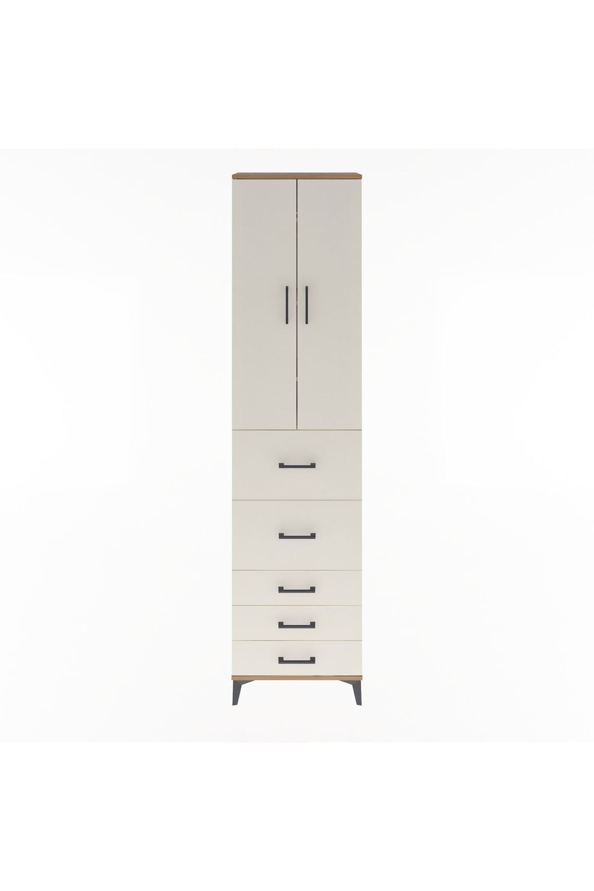 Arges Dolap 4 Raflı 5 Çekmeceli 2 Kapaklı 60x30x243 - S32M067V7A