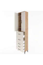 Arges Dolap 4 Raflı 5 Çekmeceli 2 Kapaklı 60x30x243 - S32M067V7A