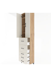 Arges Dolap 4 Raflı 5 Çekmeceli 2 Kapaklı 60x30x243 - S32M067V7A