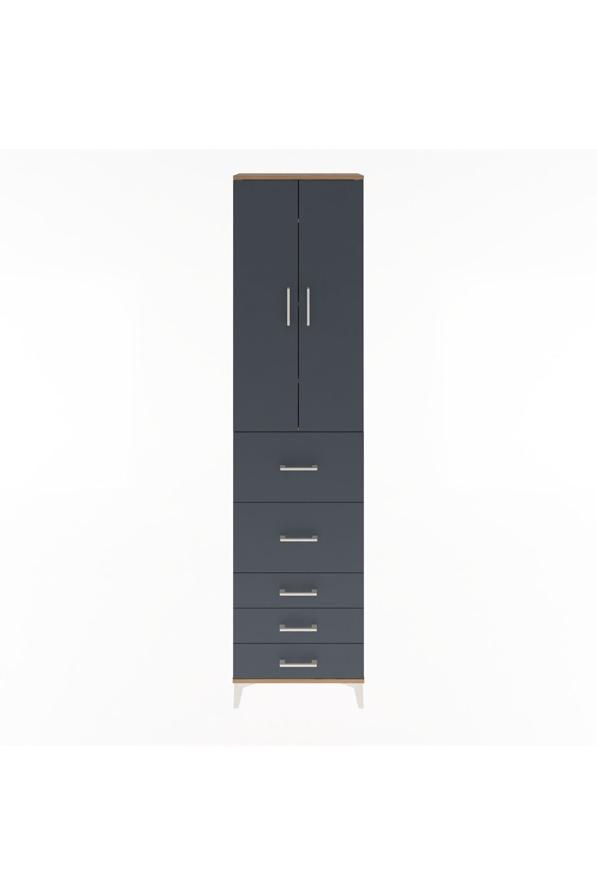Arges Dolap 4 Raflı 5 Çekmeceli 2 Kapaklı 60x30x243 - S32M067V8A