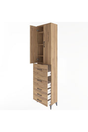 Arges Dolap 4 Raflı 5 Çekmeceli 2 Kapaklı 60x30x243 - S32M067V9A