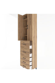 Arges Dolap 4 Raflı 5 Çekmeceli 2 Kapaklı 60x30x243 - S32M067V9A