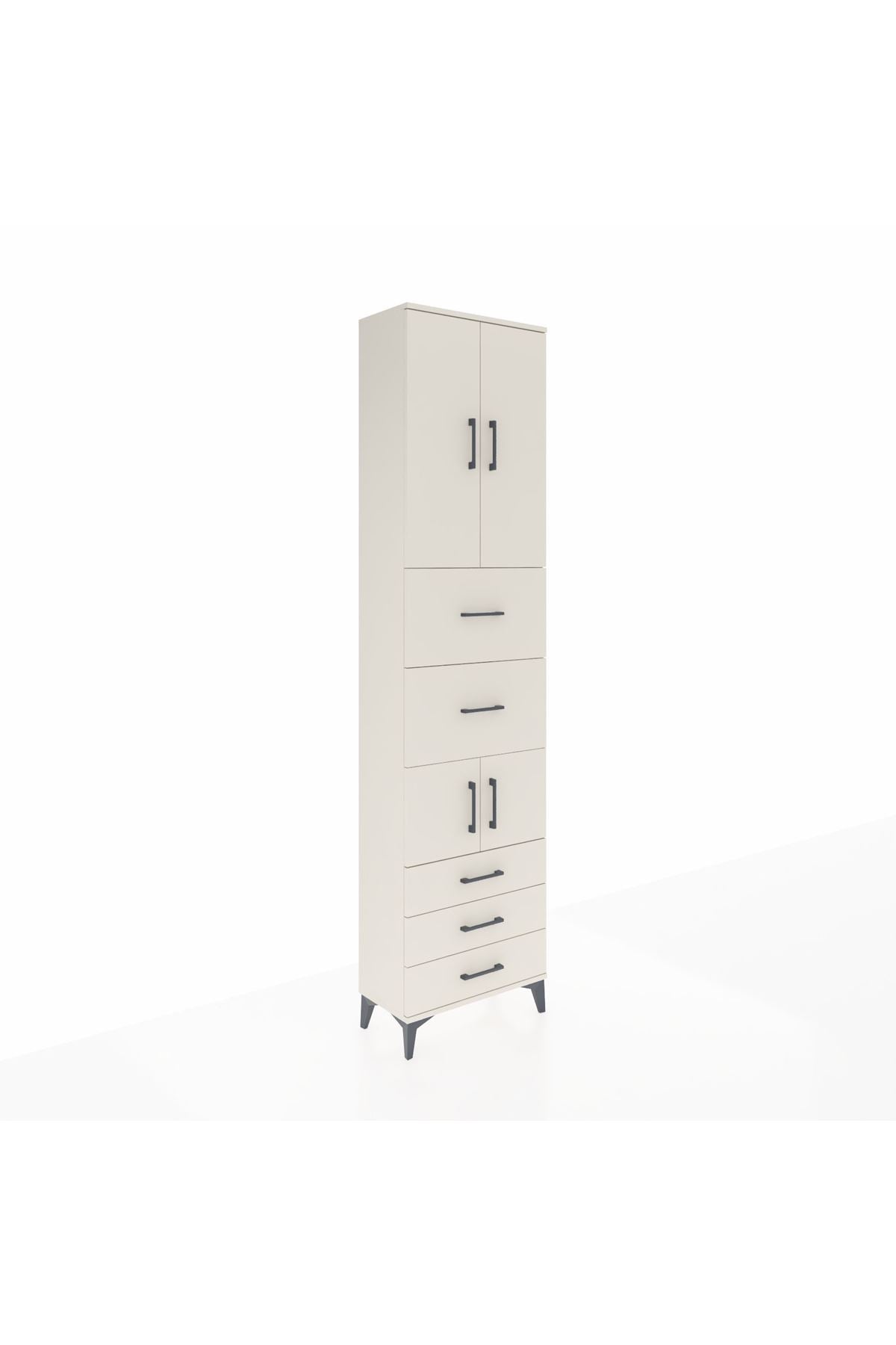 Arges Dolap 4 Raflı 5 Çekmeceli 4 Kapaklı 60x30x243 - S32M068V1A