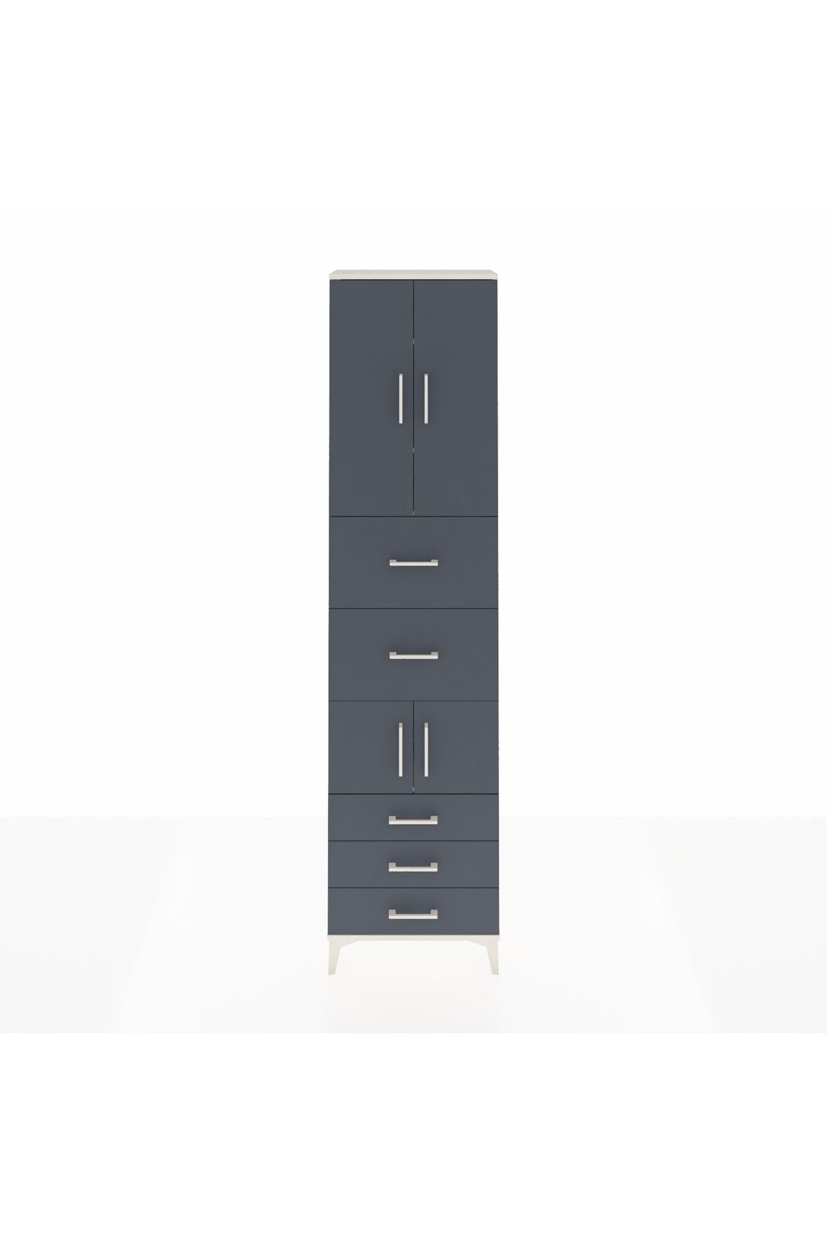 Arges Dolap 4 Raflı 5 Çekmeceli 4 Kapaklı 60x30x243 - S32M068V2A