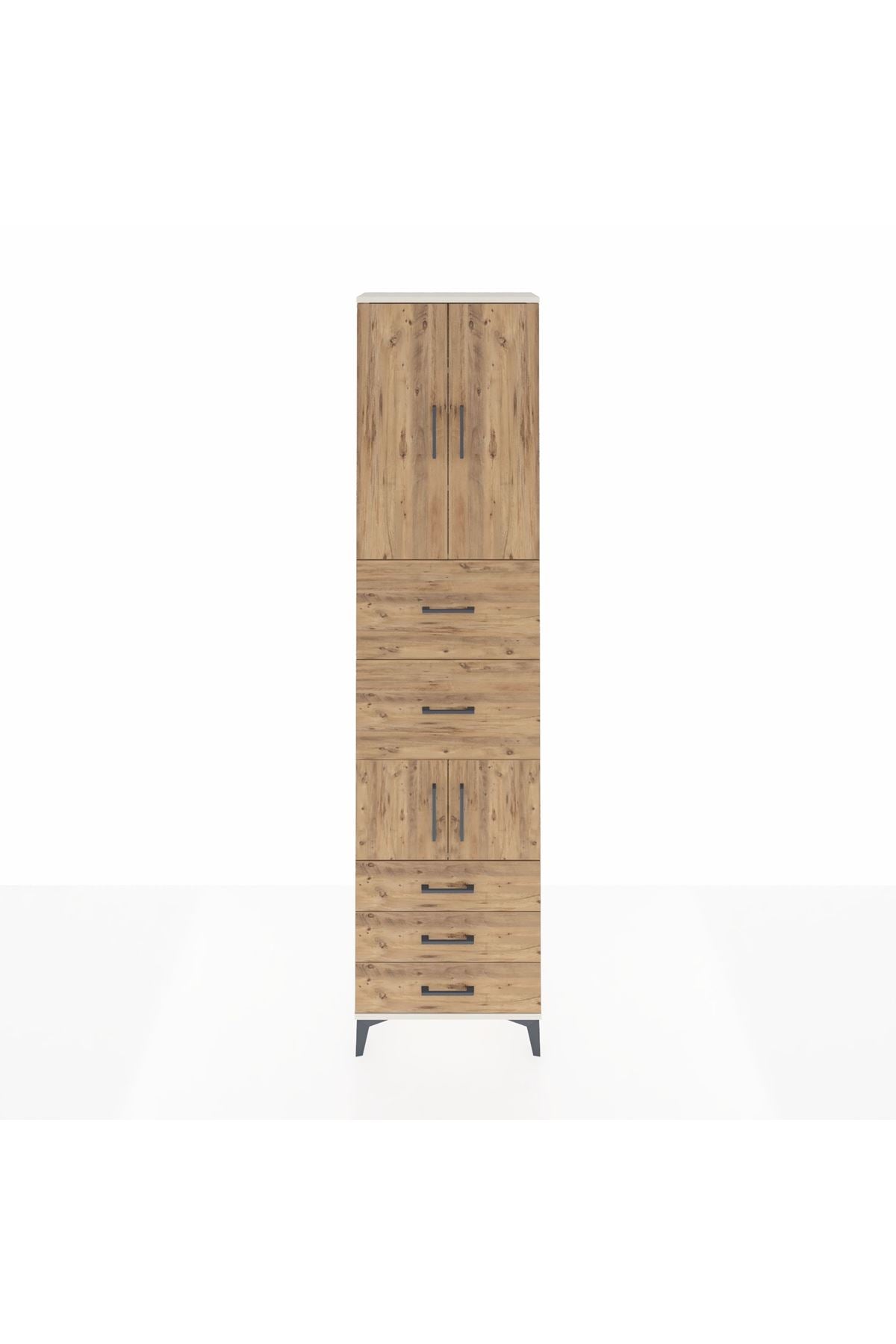 Arges Dolap 4 Raflı 5 Çekmeceli 4 Kapaklı 60x30x243 - S32M068V3A
