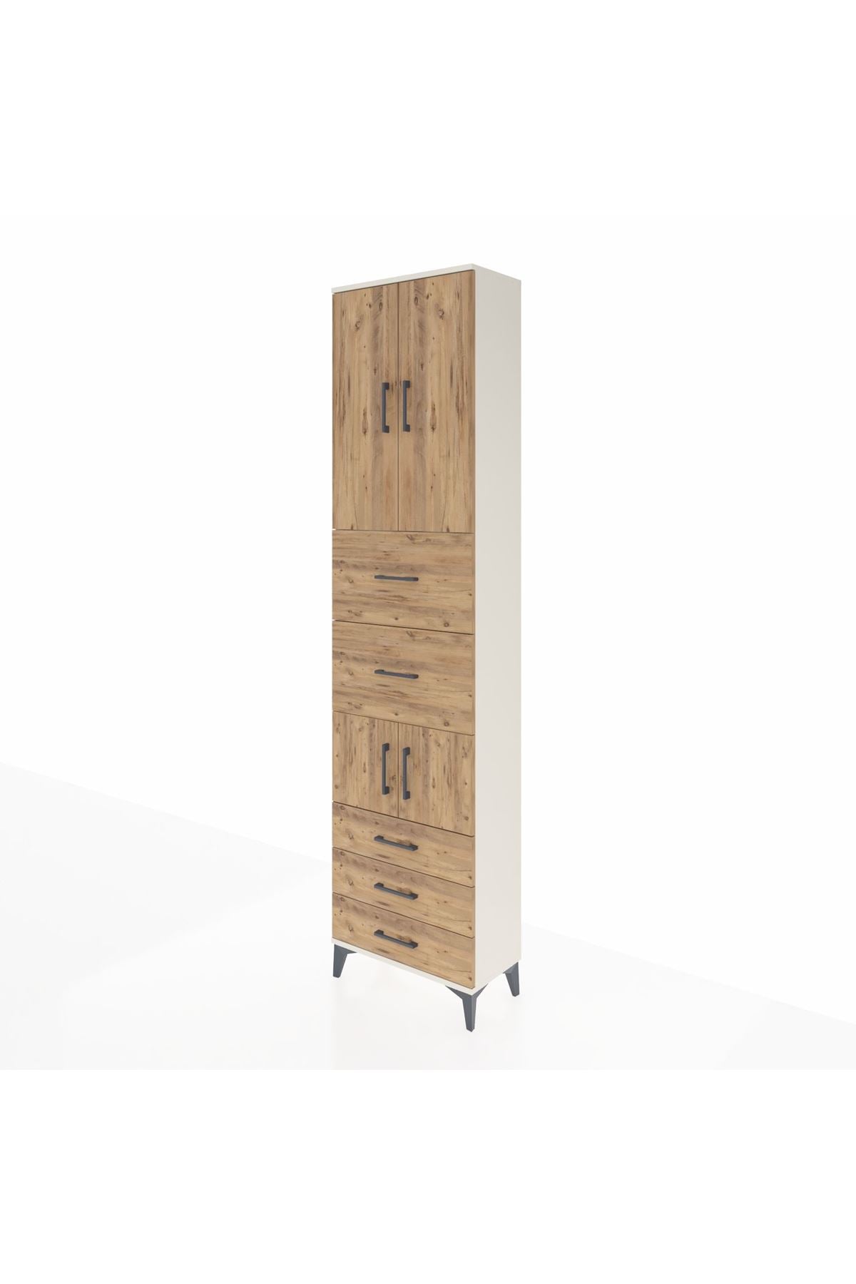 Arges Dolap 4 Raflı 5 Çekmeceli 4 Kapaklı 60x30x243 - S32M068V3A