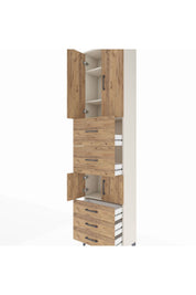 Arges Dolap 4 Raflı 5 Çekmeceli 4 Kapaklı 60x30x243 - S32M068V3A