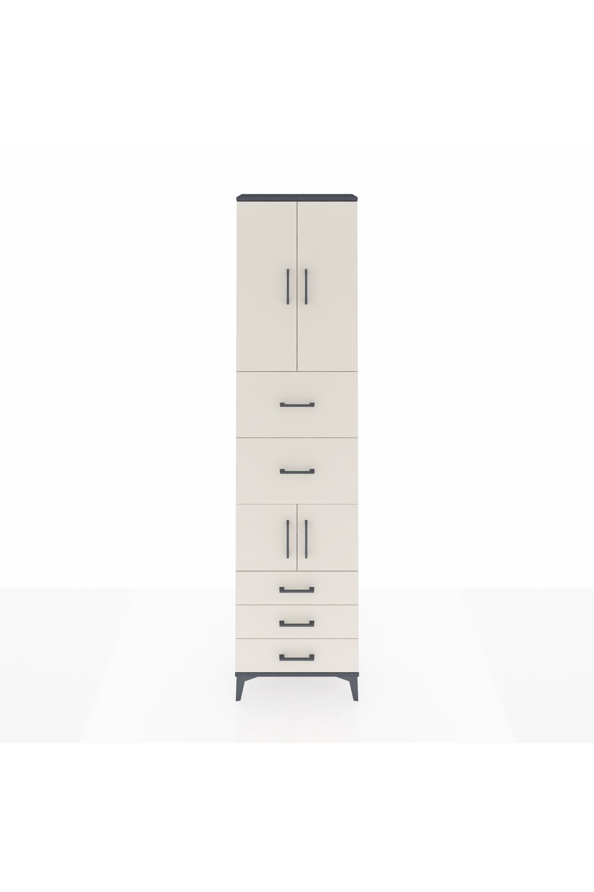 Arges Dolap 4 Raflı 5 Çekmeceli 4 Kapaklı 60x30x243 - S32M068V4A