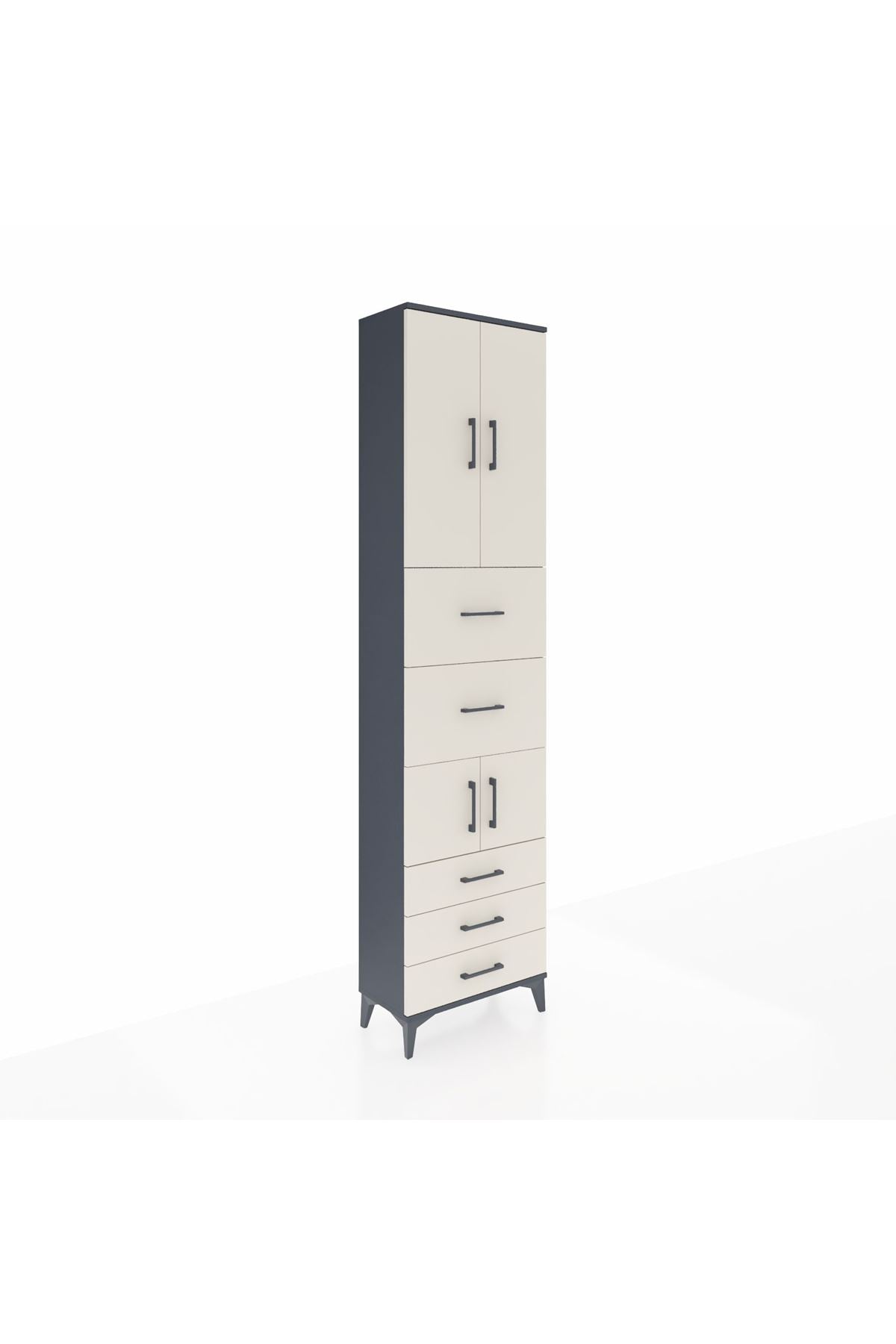 Arges Dolap 4 Raflı 5 Çekmeceli 4 Kapaklı 60x30x243 - S32M068V4A