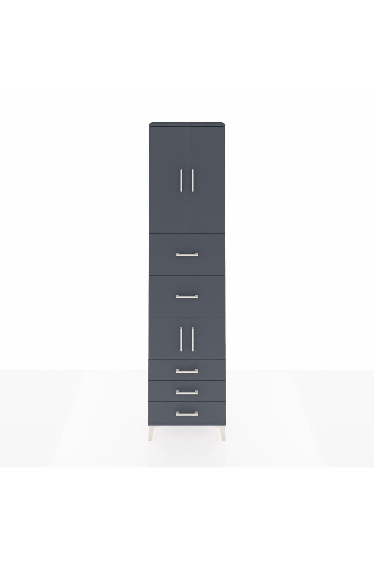 Arges Dolap 4 Raflı 5 Çekmeceli 4 Kapaklı 60x30x243 - S32M068V5A