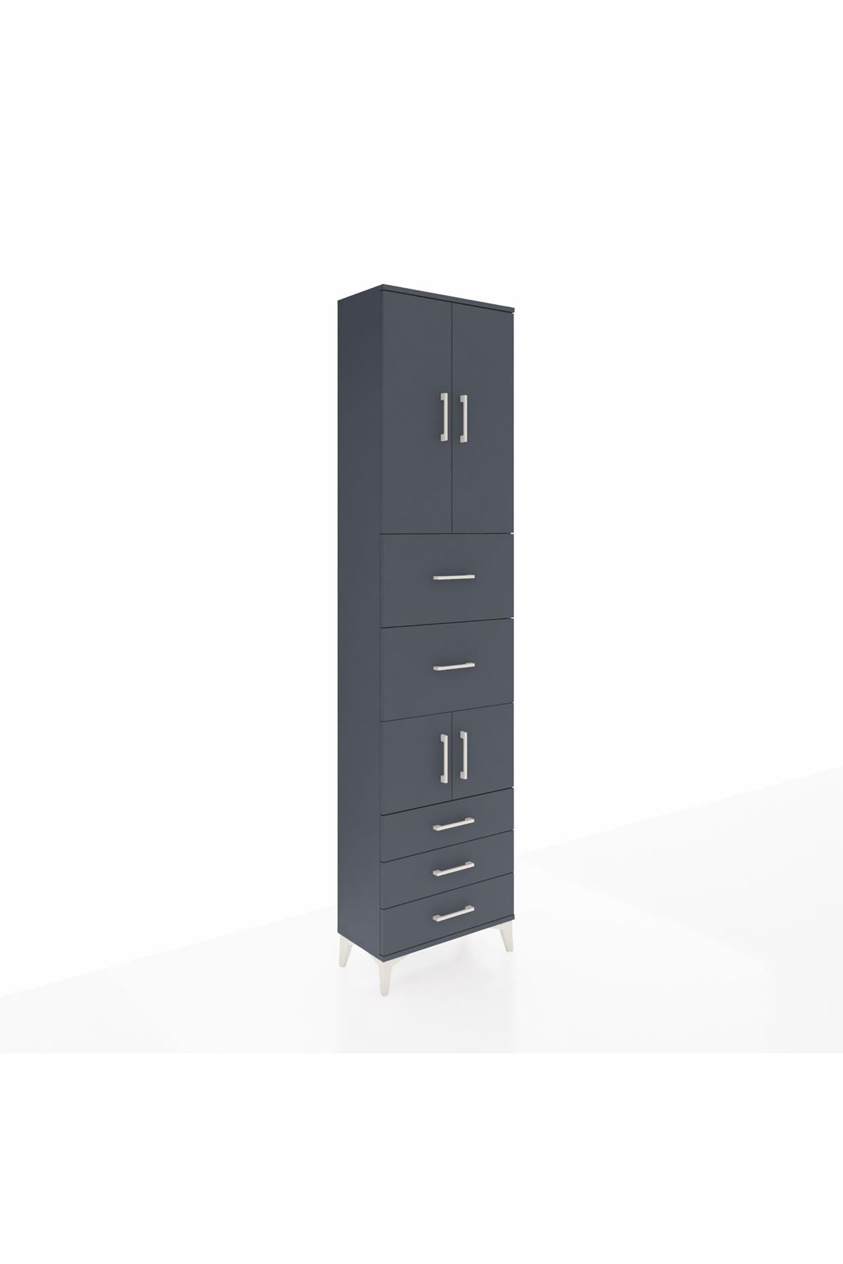 Arges Dolap 4 Raflı 5 Çekmeceli 4 Kapaklı 60x30x243 - S32M068V5A