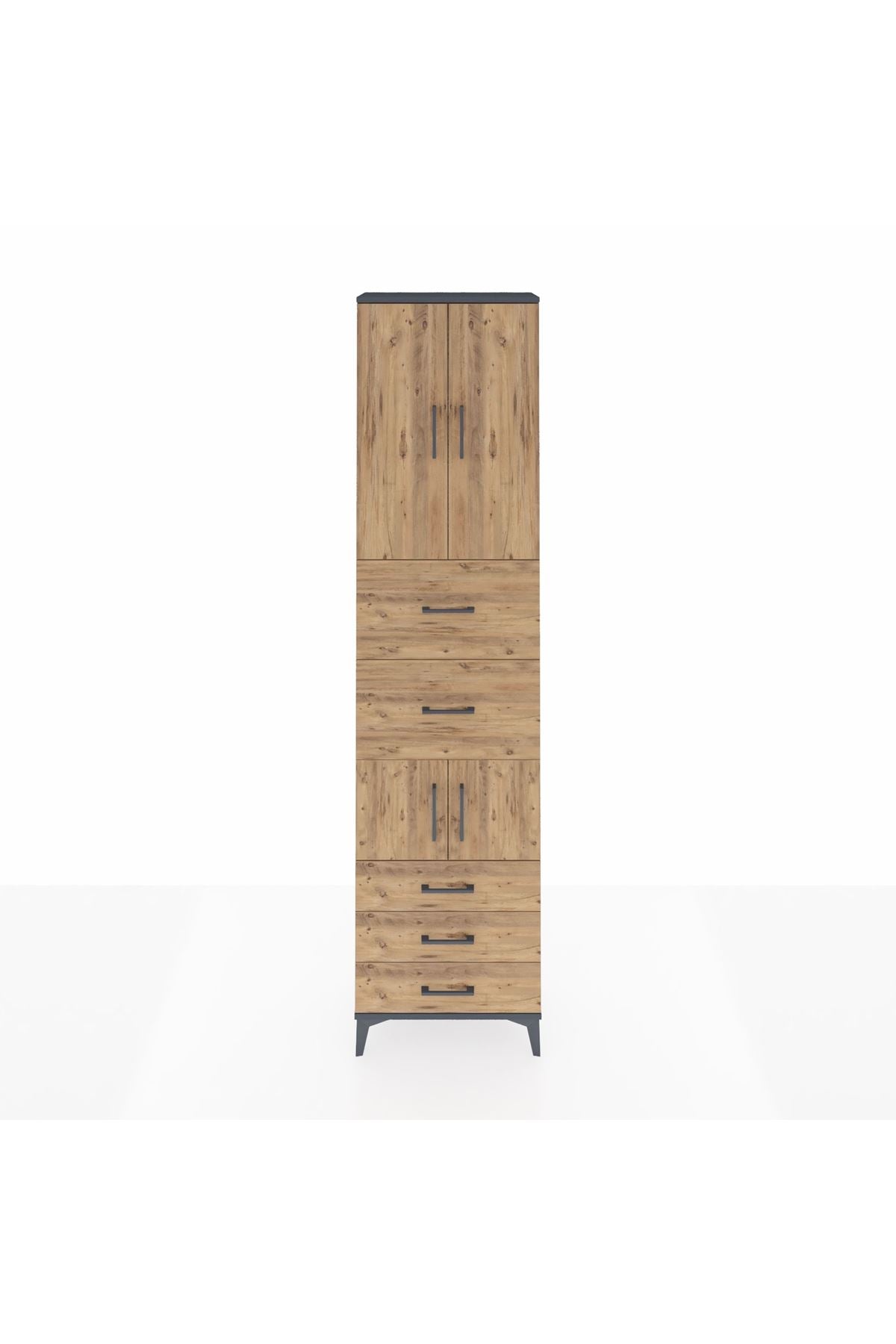 Arges Dolap 4 Raflı 5 Çekmeceli 4 Kapaklı 60x30x243 - S32M068V6A