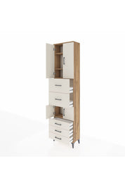 Arges Dolap 4 Raflı 5 Çekmeceli 4 Kapaklı 60x30x243 - S32M068V7A