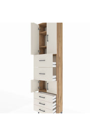 Arges Dolap 4 Raflı 5 Çekmeceli 4 Kapaklı 60x30x243 - S32M068V7A