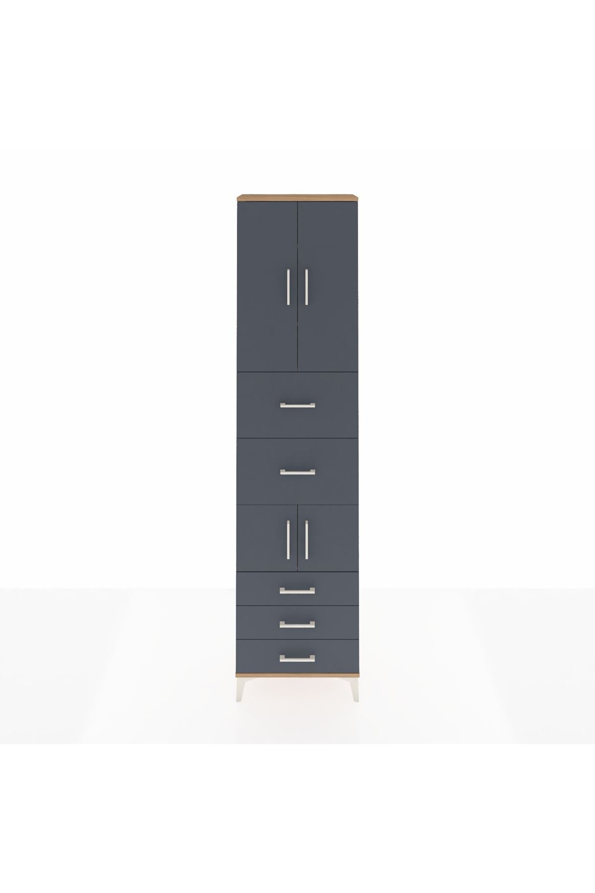 Arges Dolap 4 Raflı 5 Çekmeceli 4 Kapaklı 60x30x243 - S32M068V8A