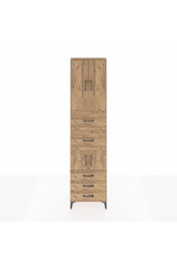 Arges Dolap 4 Raflı 5 Çekmeceli 4 Kapaklı 60x30x243