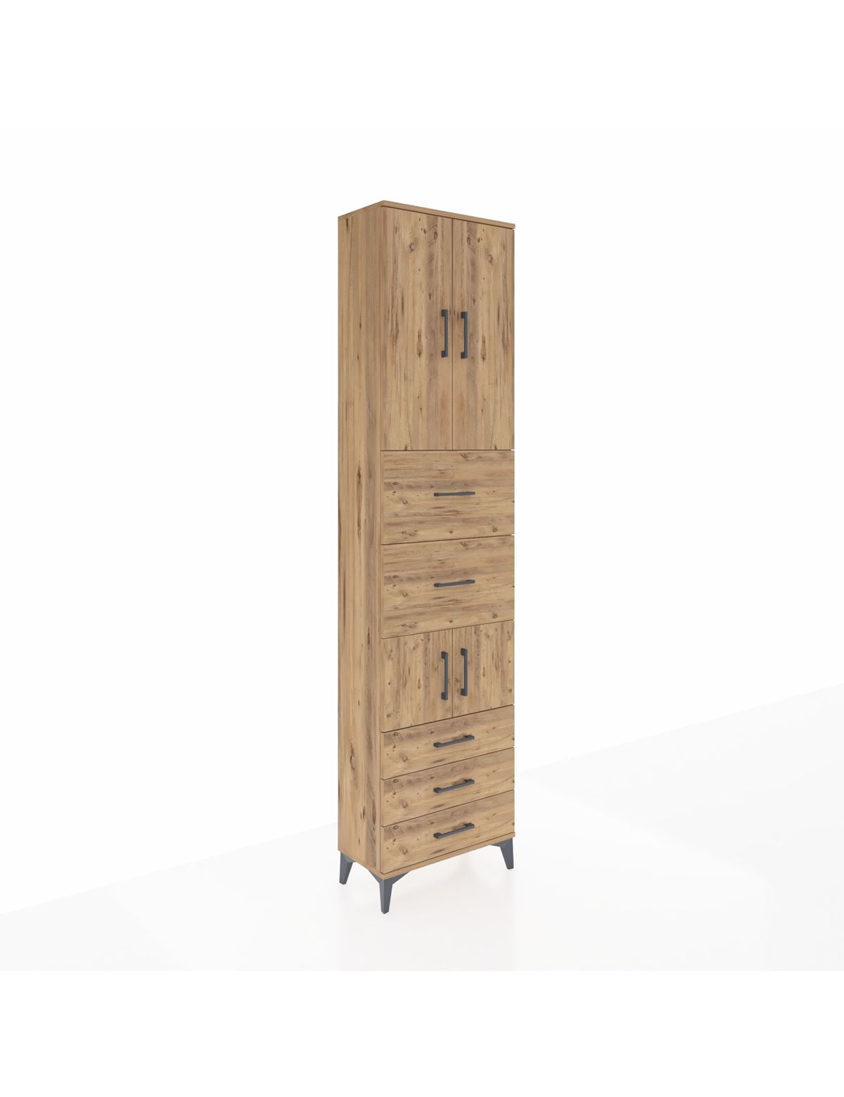 Arges Dolap 4 Raflı 5 Çekmeceli 4 Kapaklı 60x30x243 - S32M068V9A
