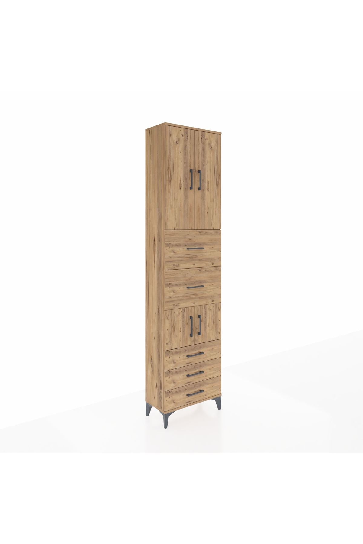Arges Dolap 4 Raflı 5 Çekmeceli 4 Kapaklı 60x30x243 - S32M068V9A