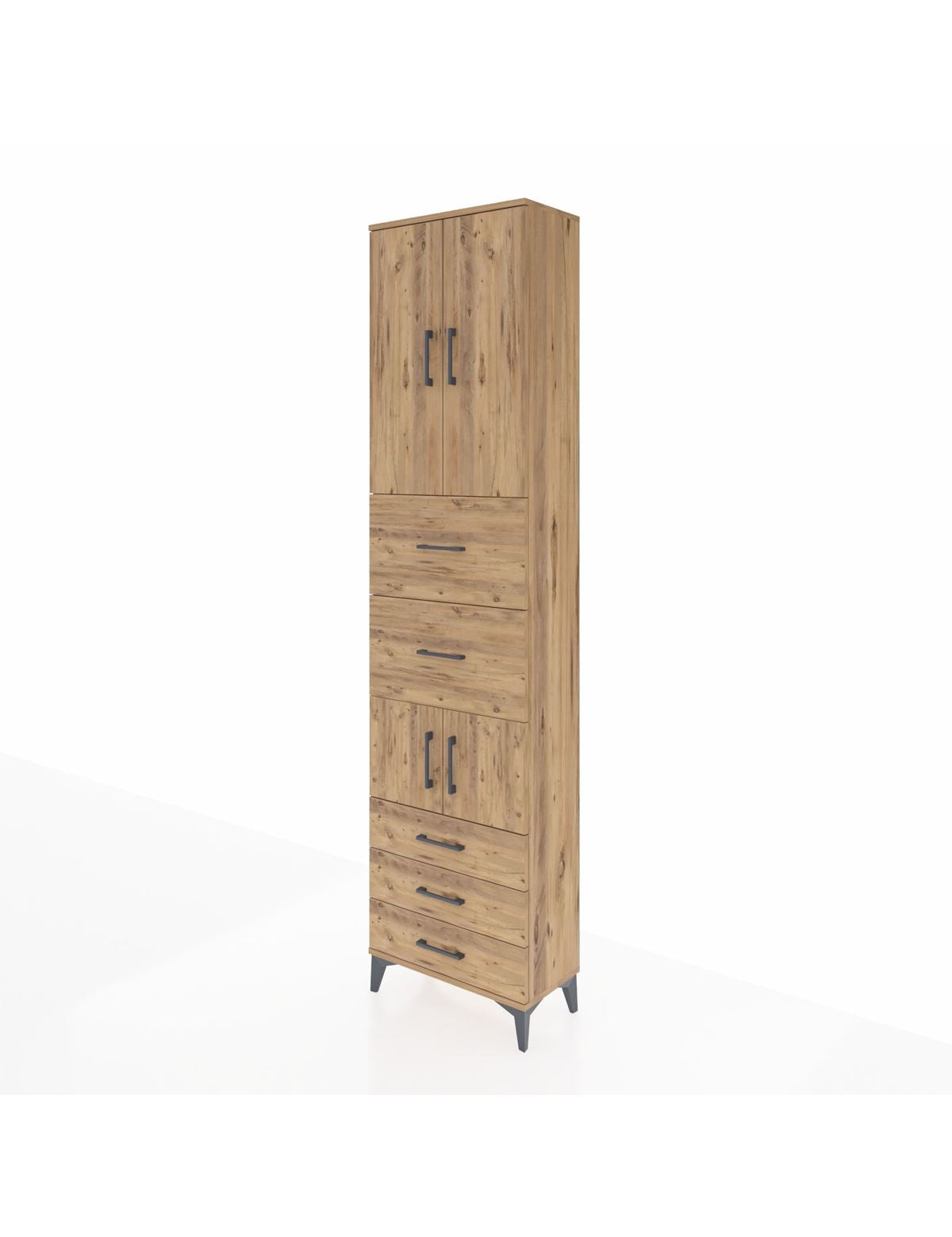 Arges Dolap 4 Raflı 5 Çekmeceli 4 Kapaklı 60x30x243 - S32M068V9A