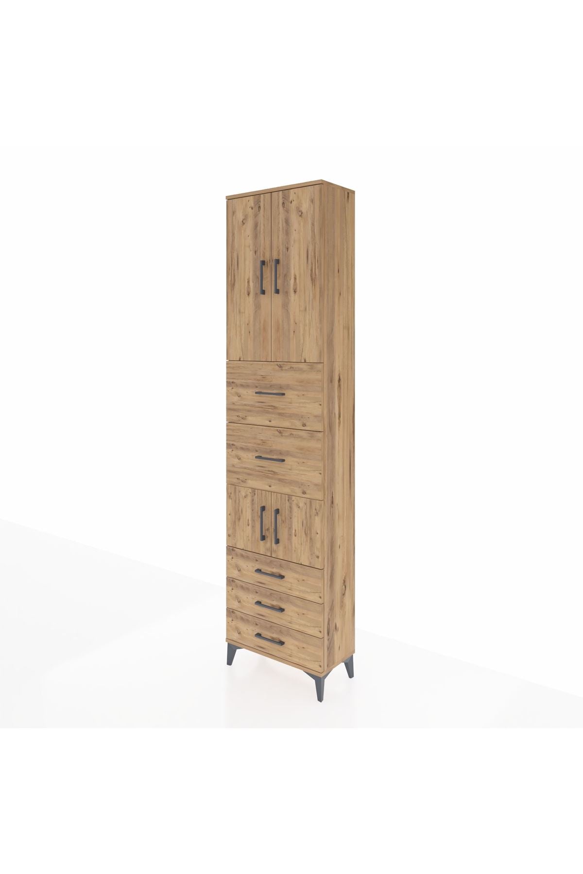 Arges Dolap 4 Raflı 5 Çekmeceli 4 Kapaklı 60x30x243 - S32M068V9A