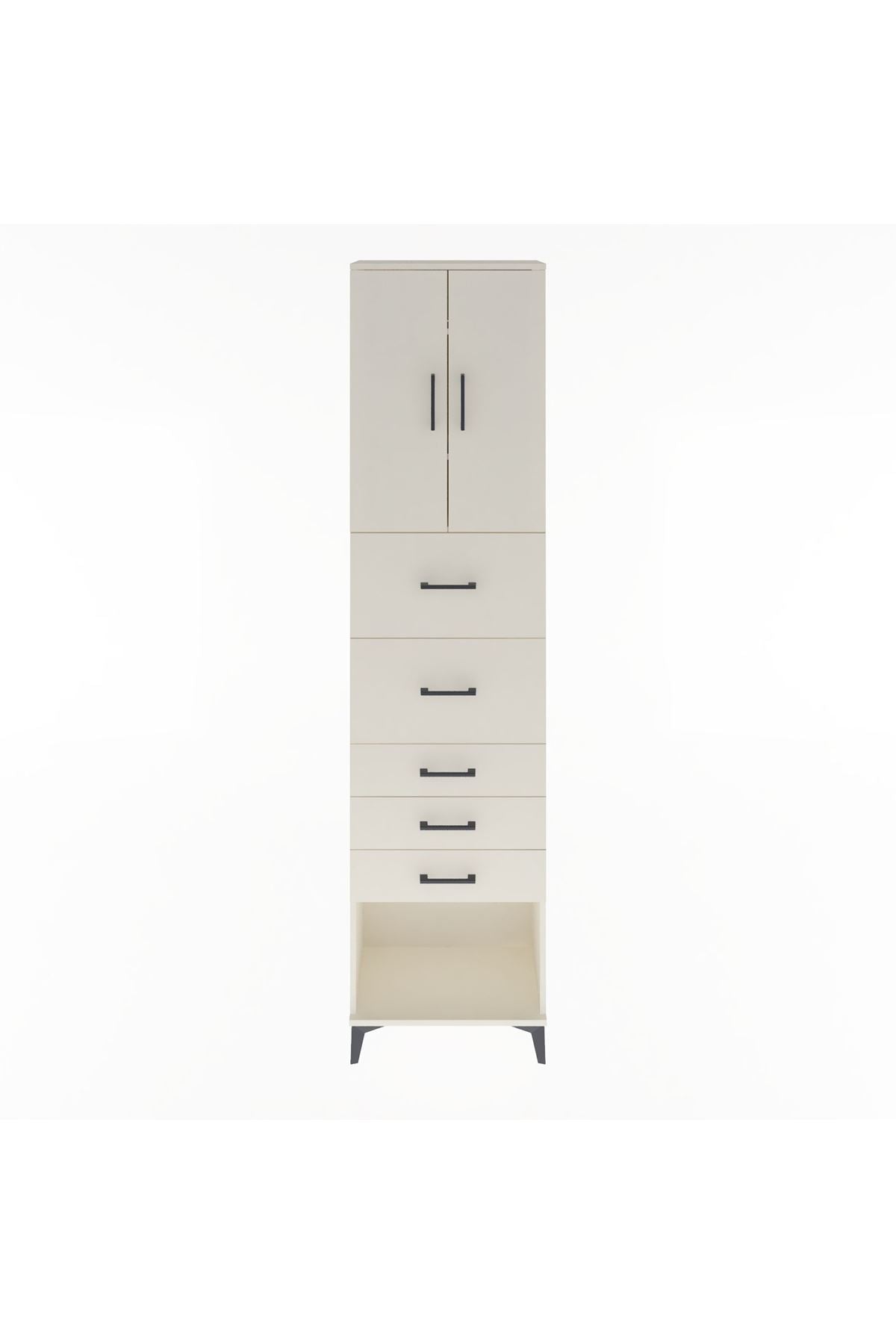 Arges Dolap 3 Raflı 5 Çekmeceli 2 Kapaklı 60x30x243 - S32M069V1A