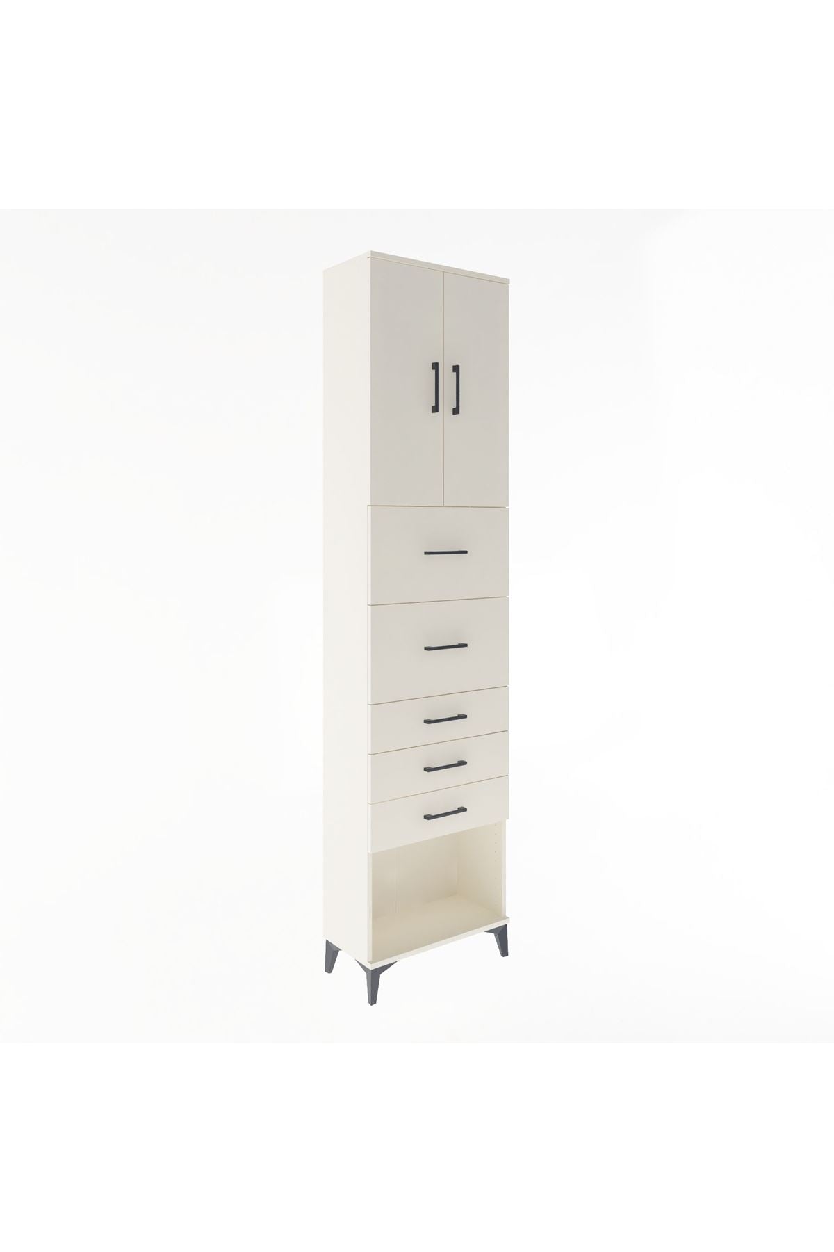 Arges Dolap 3 Raflı 5 Çekmeceli 2 Kapaklı 60x30x243 - S32M069V1A