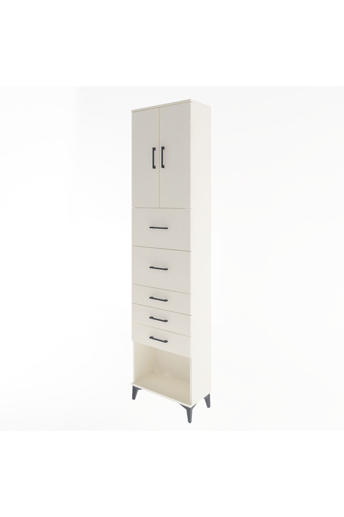 Arges Dolap 3 Raflı 5 Çekmeceli 2 Kapaklı 60x30x243 - S32M069V1A