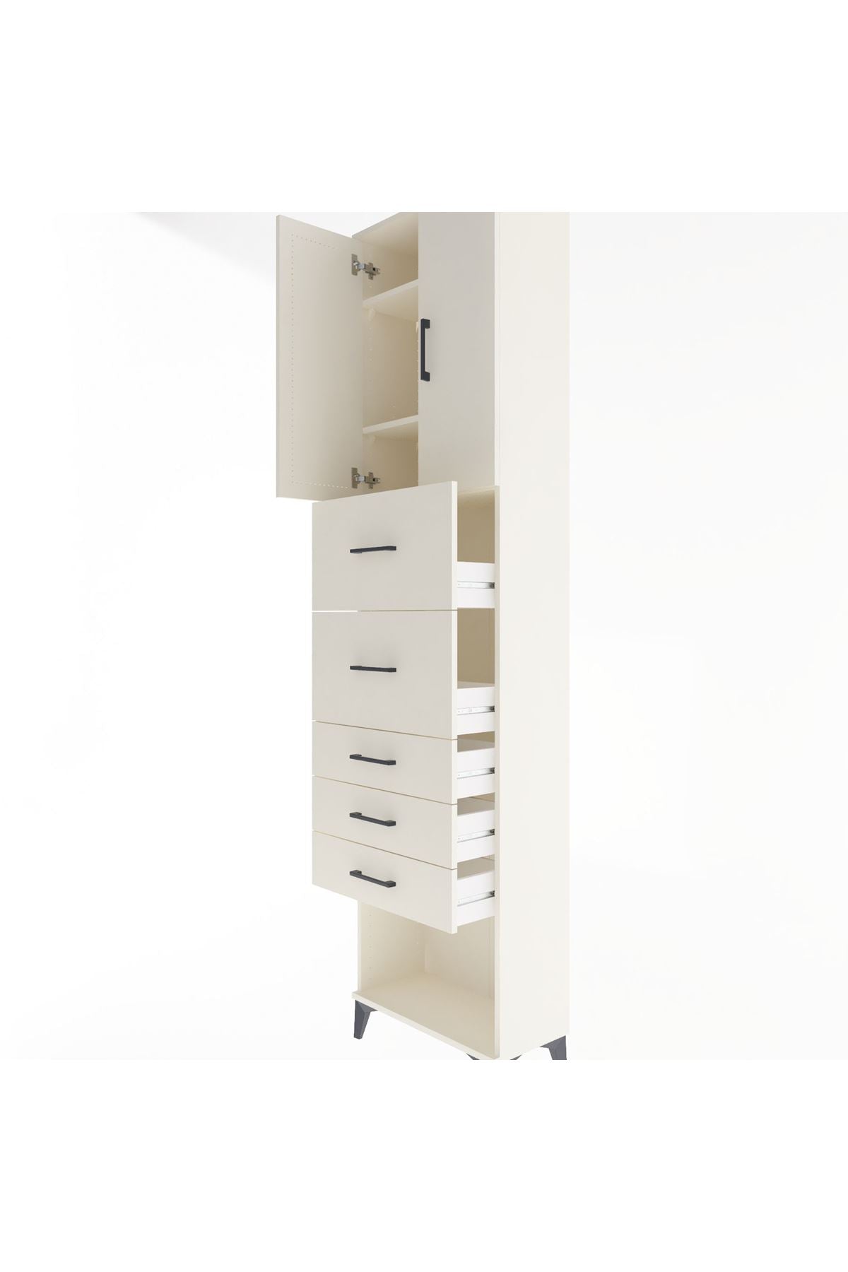 Arges Dolap 3 Raflı 5 Çekmeceli 2 Kapaklı 60x30x243 - S32M069V1A