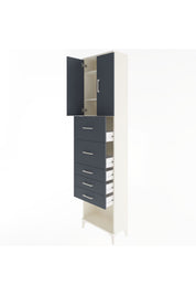 Arges Dolap 3 Raflı 5 Çekmeceli 2 Kapaklı 60x30x243 - S32M069V2A