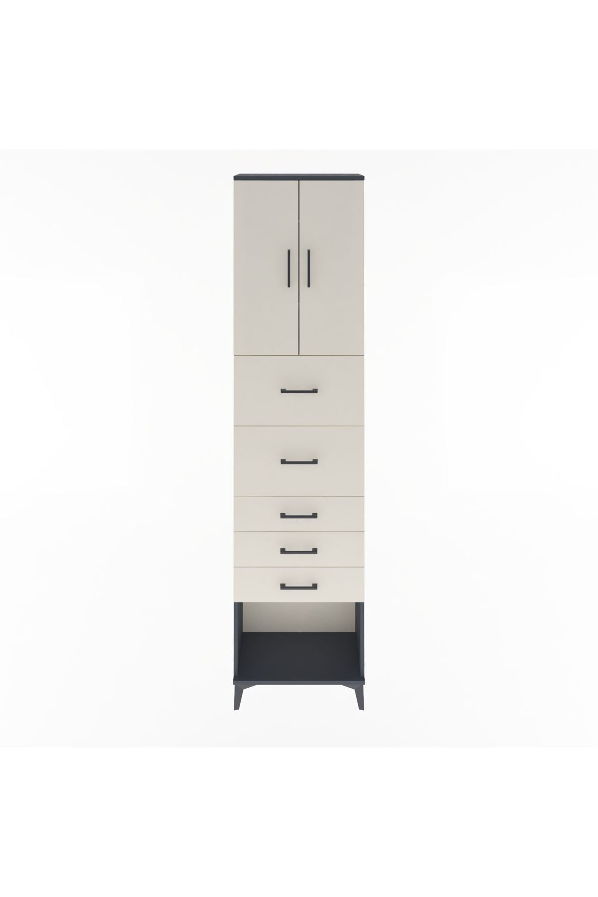Arges Dolap 3 Raflı 5 Çekmeceli 2 Kapaklı 60x30x243 - S32M069V4A