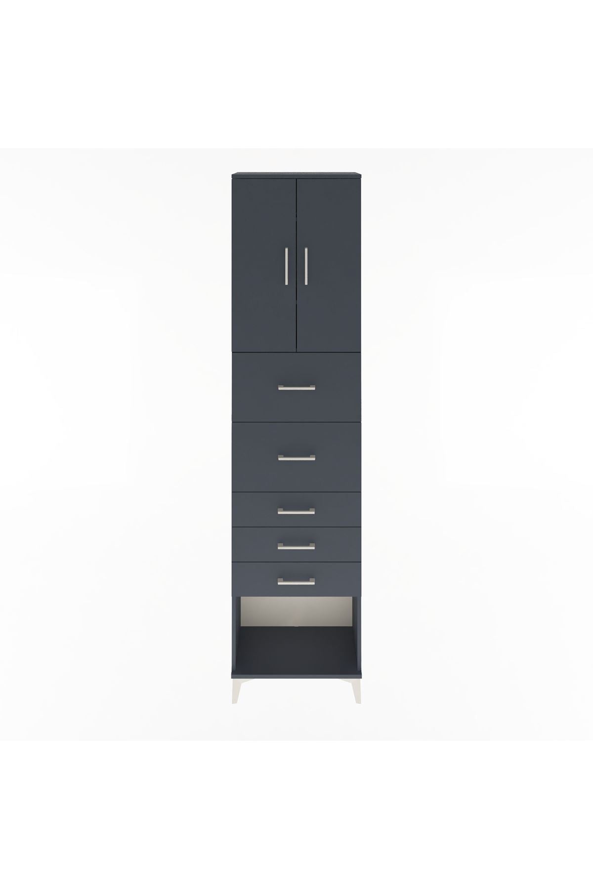 Arges Dolap 3 Raflı 5 Çekmeceli 2 Kapaklı 60x30x243 - S32M069V5A